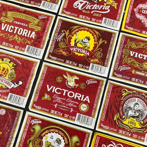 SET DE 12 ETIQUETAS CERVEZA VICTORIA MÉXICO 150 ANIVERSARIO - Imagen 4 de 4