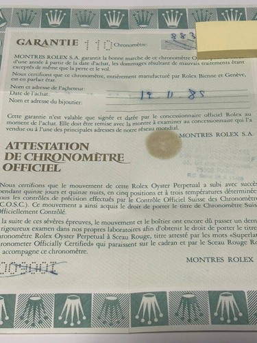 Rolex Sea-Dweller 16660 Guarantee International Warranty Vintage 1985 From Japan - Picture 2 of 2