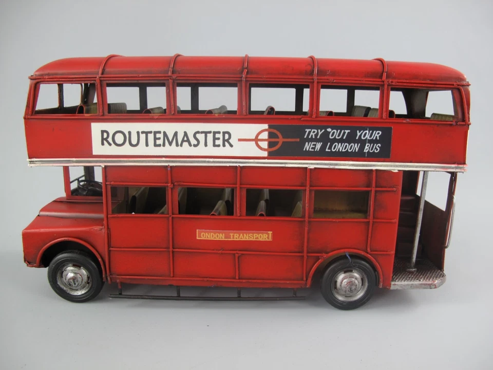 Doppeldecker Bus London Oldtimer Antik Stil Eisen Modell Retro Blechauto - Bild 2 von 4