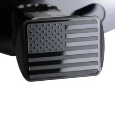2 inch Tow Hitch Cover Trailer Receiver Black American Flag Emblem Plug Tube