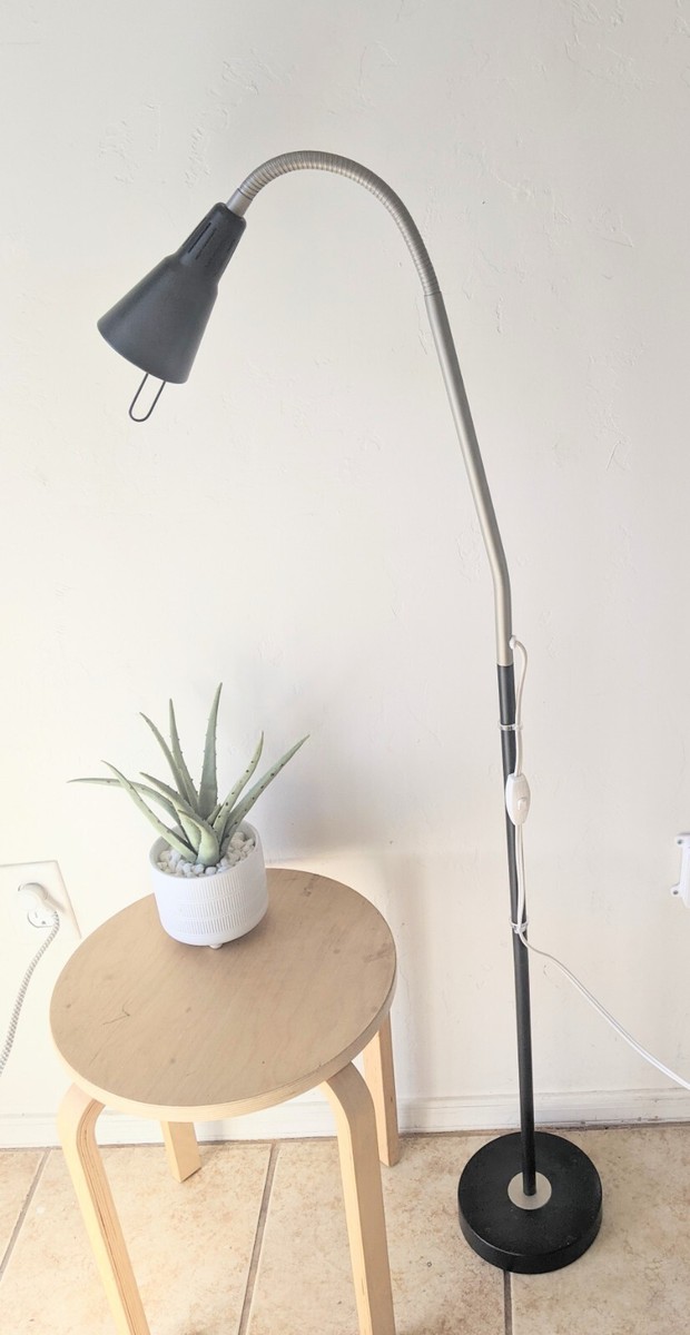 Vintage Ikea Kvart Gooseneck Floor Black Lamp Hagberg Design | eBay