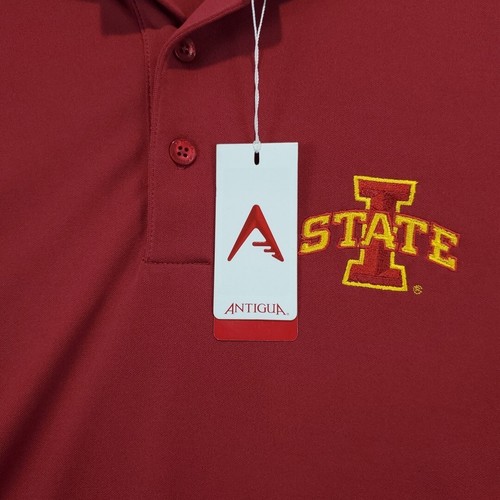 Iowa State University Cyclones Antigua Mens M Polo Shirt Red Bud Light Football - Picture 5 of 13