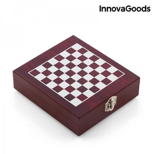 Kit Accessori Vino Gioco Scacchi Cavatappi Anello Anti goccia Tappo e Termometro - Foto 4 di 11