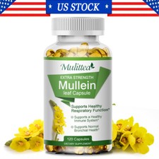 Mullein Leaf Capsules For Lung Cleansing  Detox Herbal Dietary Supplement Pills