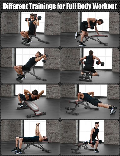 Folding Dumbbell Bench Adjustable Fitness Weight Training Workout 7 Incline Gym - Picture 12 of 45