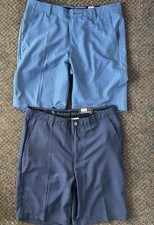 Pebble Beach Dry Luxe Performance FlatFront Golf Shorts Blue 34 Navy 34 LGRAY 36