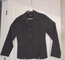Sag Harbor Womens Blazer, Gray Button Jacket, Lightweight, Sz: 8, RN:52438