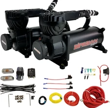 airmaxxx Dual 580 Black Compressors with Wiring Kit 150/180 Switch Air Ride
