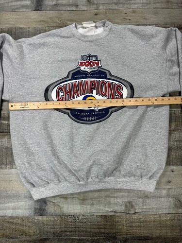 Vintage St Louis Rams Sweater Mens Extra Large Gray Super Bowl Champions 2000 - Picture 6 of 11