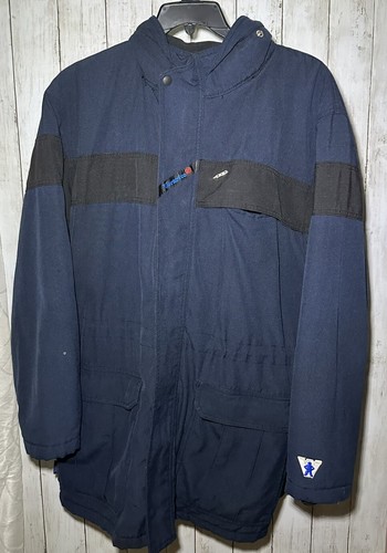 Workrite Flame Resistant FR Jacket Large Long Coat Full Zip Snap On Hood Winter - Picture 1 of 20