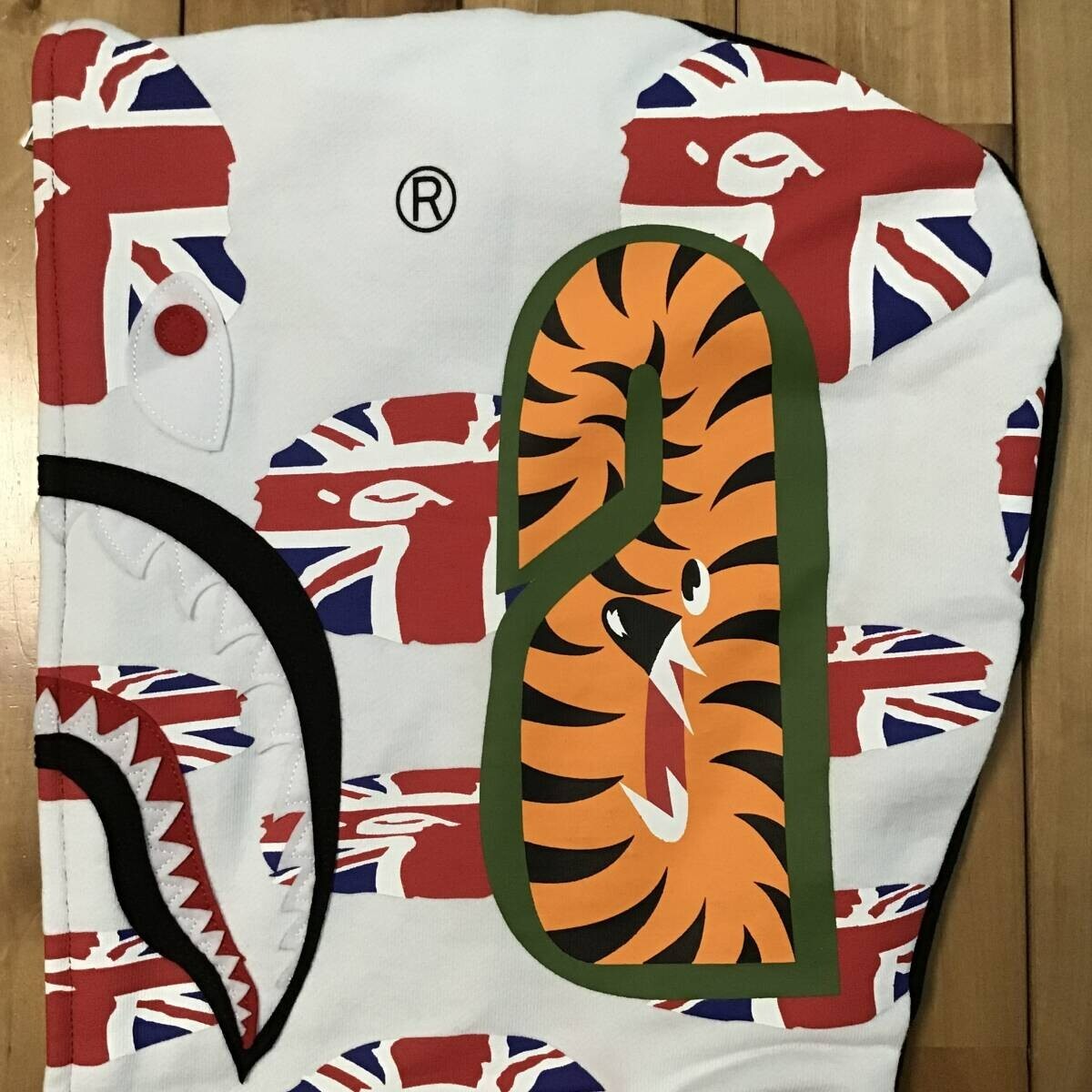 2017 BAPE UK Union Jack Shark full zip hoodie Black A