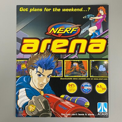 NERF ARENA ATARI VIDEO GAME HASBRO 2000 VINTAGE RETRO ADVERT