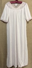 Shadowline Nightgown L Pastel Pink Lace Trim Vintage Lingerie Dressing Gown