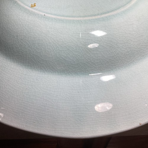 4 - Adams Calyx Ware Ironstone Metz Robins Egg Blue Floral 8” Bowls - Picture 5 of 5
