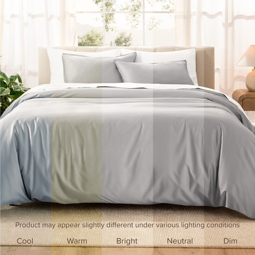 Bare Home Organic Cotton Sateen Duvet Cover Set - Smooth Sateen Weave - Picture 53 of 71