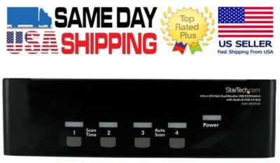 Startech.com 4 Port DVI VGA Dual Monitor KVM Switch with Audio & USB 2.0 Hub