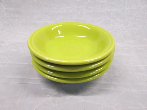 Set 4 FIESTA Homer Laughlin Lime Lemongrass Green Small Dessert Bowls 5.25" wide