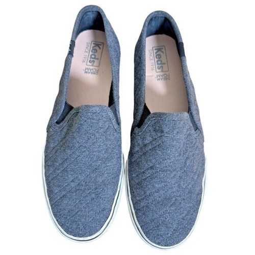 Keds Double Decker Damen 7 gebrauchte gesteppte Stoff WF60994 Slipper Sneaker