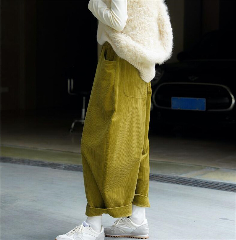 パンツ Ray Corduroy Banding Tuck Pants (3color) KanCan Signature 90s Cropped Wide Leg Corduroy Cargo Pant