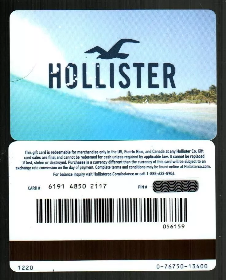 HOLLISTER Rolling Wave and Sandy Beach 2020 Gift Card 0