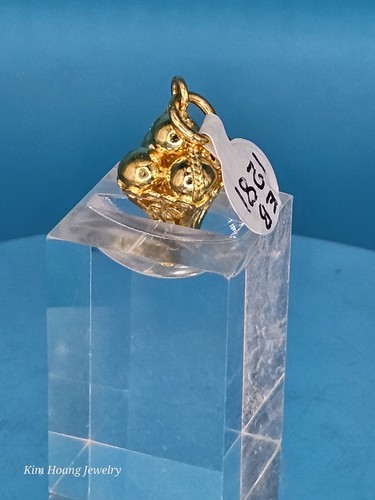 9999 Solid 24k Gold 1" Pendant 7 Grams Handmade Custom Diamond Cut - Picture 4 of 17
