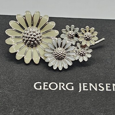 New Georg Jensen X Stine Goya DAISY Right Ear Cuff Silver W. Enamel