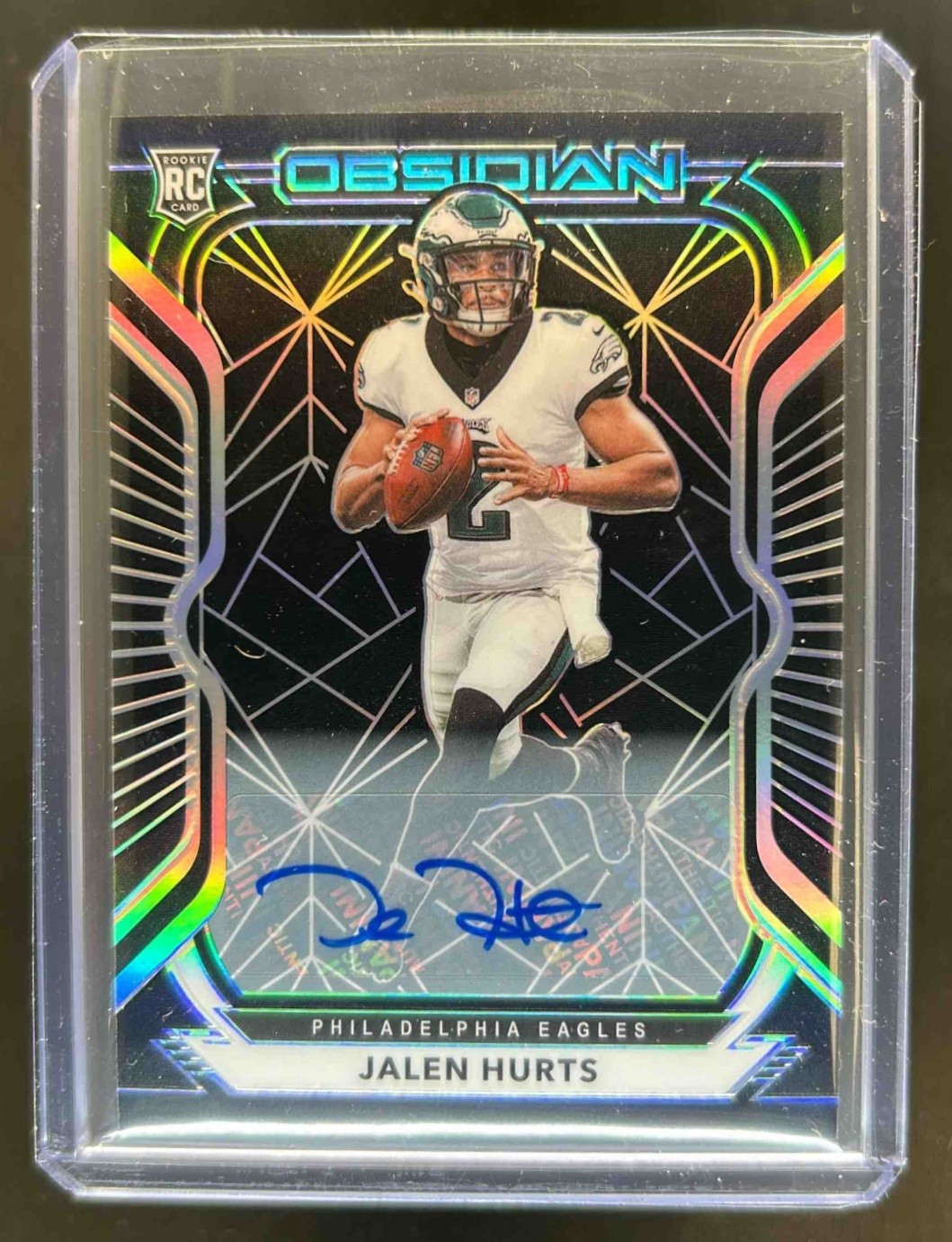 2020 Obsidian Jalen Hurts Rookie Auto RC Rookie #105/150 Eagles