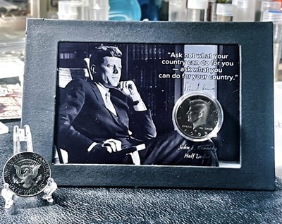   ESTATE FIND - JFK Half Dollar Coin   Presidential Collectible U.S. Coin Frame