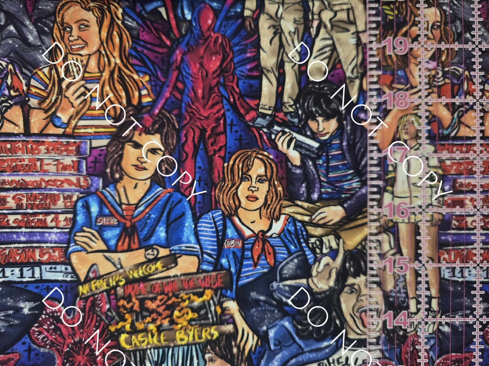 Custom Cotton Woven Fabric TV Show Stranger Things by the 1/4 Yard 9x56 