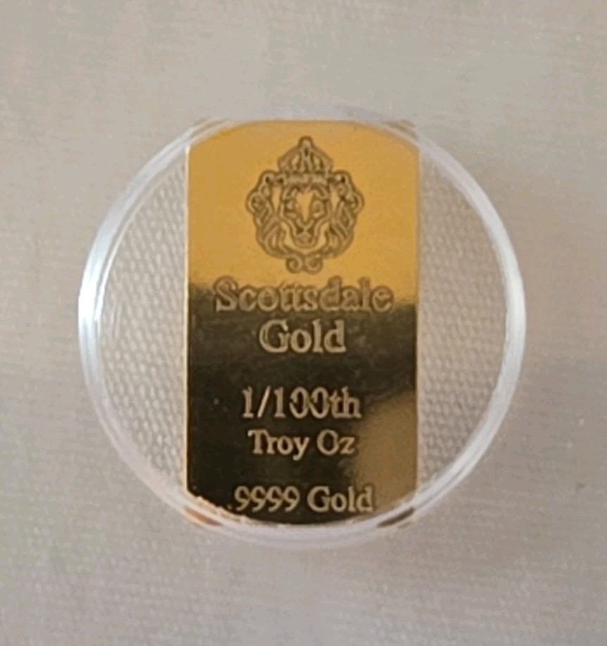 🤠 Gold Scottsdale Mint Bar ICG Slabbed 1/100th oz .9999 Gold ICG Authenticated