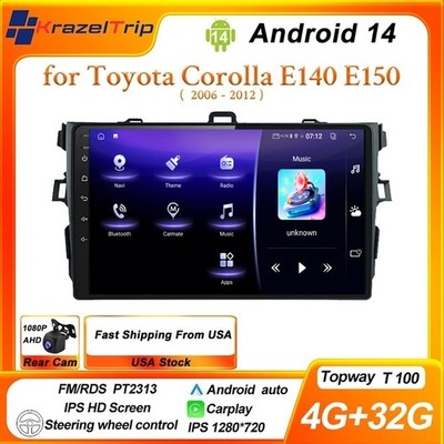 Carplay Android Auto Car Radio for Toyota Corolla E140 E150 2006-2012 Bluetooth