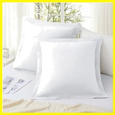 White 26x26 Euro Pillow Covers Set of 2, Soft Cozy Cotton Euro Pillow Shams...