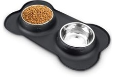 AsFrost Dog Food Bowls Stainless Steel Water Dish with No-Spill and Non-Skid,
