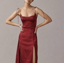 NWT J Crew Ltd Edition Anna October X vivid burgundy side slit dress, Size 6