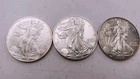 Lot of 3 -American Silver Eagle $1 Coins (2x 2008, 1x 2013) 1oz .999 Fine Silver