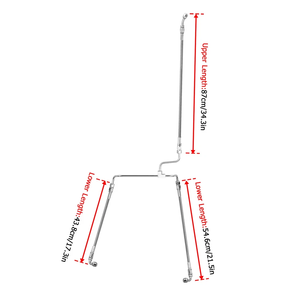Kit de línea de freno de acero cromado sin ABS Fit Touring 2014-2023 para manillar de 16"-18" Foto 2 de 4