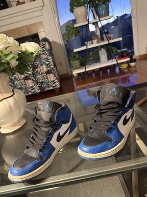 Nike Air Jordan 1 Game Royal High Top Sneakers Blue Black White Leather Upper