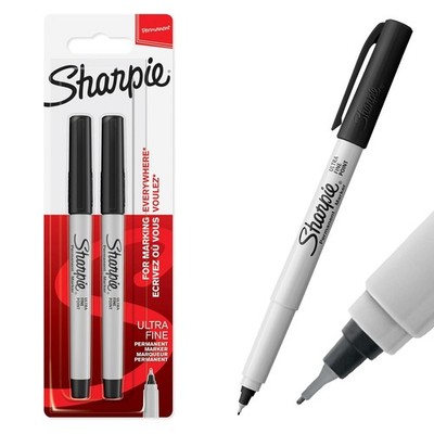 Sharpie Permanent Marker Stifte Doppelpack - schwarze Tinte - ultrafeine Spitze