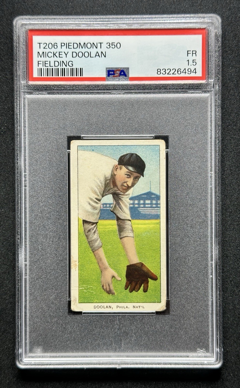 1909-10 T206 - Mickey Doolan Piedmont 350 - PSA 1.5