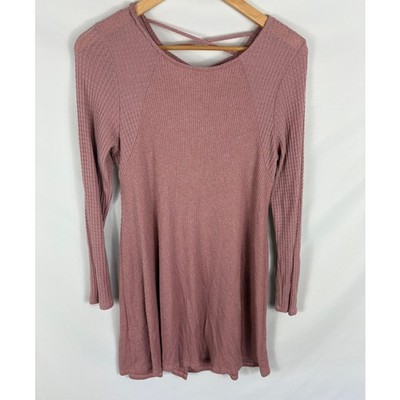 Alya Francescas Long Sleeve Lace Up Back Dress Pink Size Large