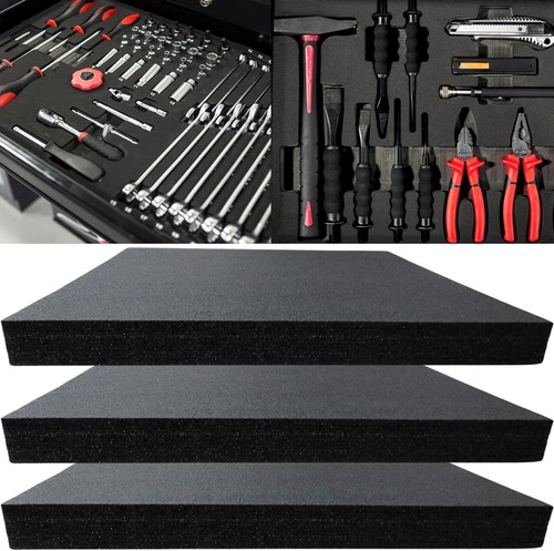 Tool Box Foam, 3Pack 22x18x2 inch, Foam Inserts for Cases, Polyethylene Stora...