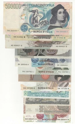 REPUBBLICA LOTTO X12 500000 LIRE RAFFAELLO X2 100000 LIRE CARAVAGGIO - Bild 1 von 4