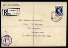Mayfairstamps Guernsey FDC 1953 registered to Bellingham WA USA First Day Cover