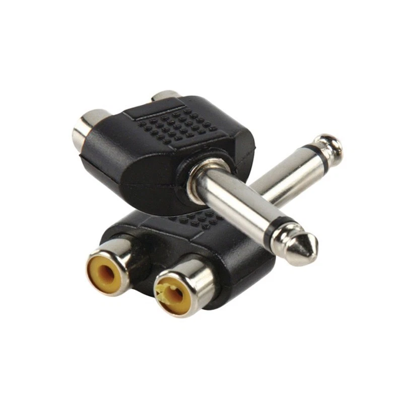 (2-Pack) 6.35mm Stereo To 2-Male To Female Adapter,Audio Splitter Adapter US - Image 4 of 4