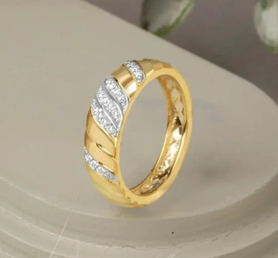 18 Karat vergoldeter Sterlingsilber Ring Größe N 1/2 | Designer Style Damen Band ''