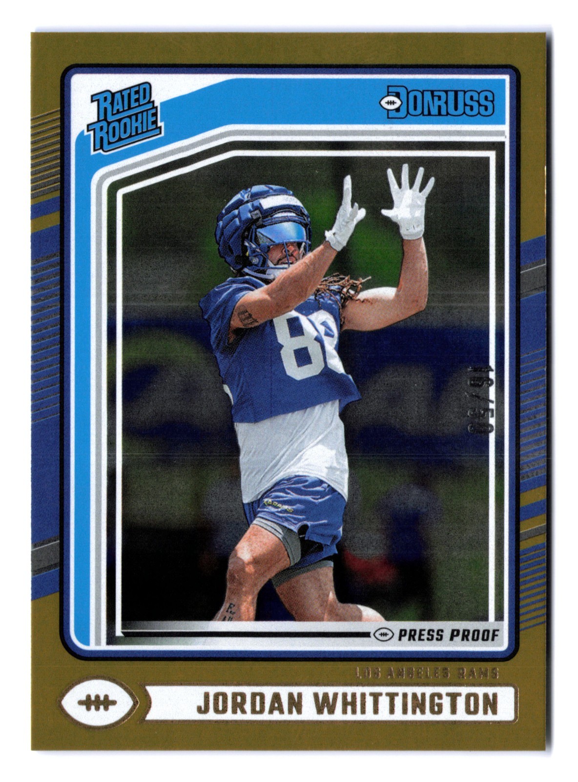 Jordan Whittington Panini Donruss #352 Autograph-Gold