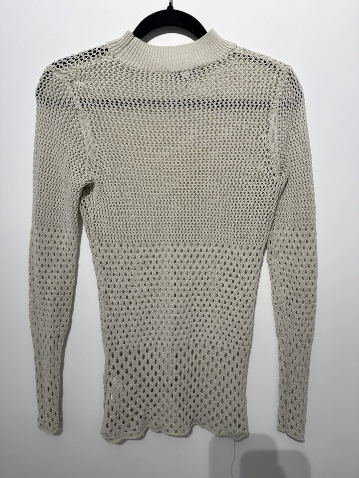 REISS Cream Open-Knit Long Sleeve Jumper Size S Excellent Condition Uk 8/10 - Image 2 of 4
