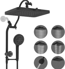 Hibbent Upgraded 13'' Shower Head Combo, High Pressure 5 Spray Rainfall