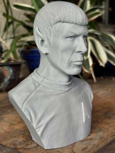 Star Trek TOS Spock Bust 3D Printed Statue 6.5” – Sci-Fi Fan Art Figure - Afbeelding 2 van 4