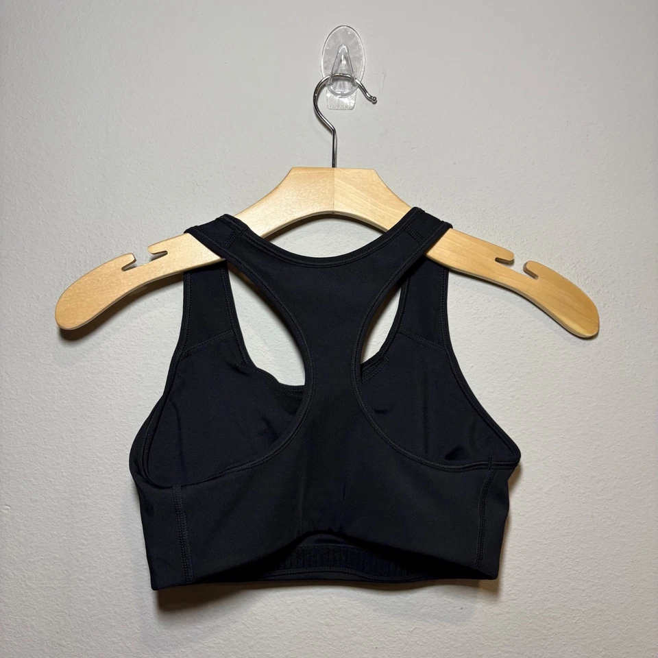 Nike Swoosh Racerback Sports Bra Womens M Black Padded Pullover Full Coverage - Image 2 of 4